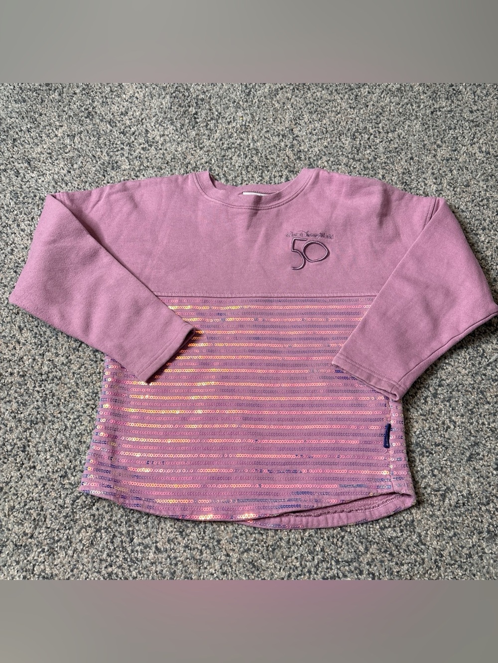 Children’s Girls Disney World 50th Anniversary Sequin Spirit Jersey Sz 7/8